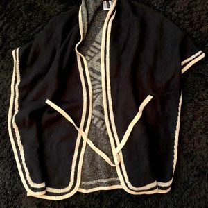 BCBG Knit Poncho with tie waist.